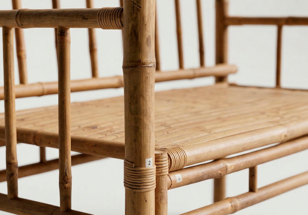 Banco con pérgola de bambú SOLARA Detalle