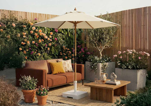 Sombrilla de jardín SIROCO Beige Ambiente