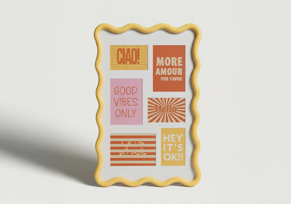 Marco para conjunto de fotos SOLE amarillo frente