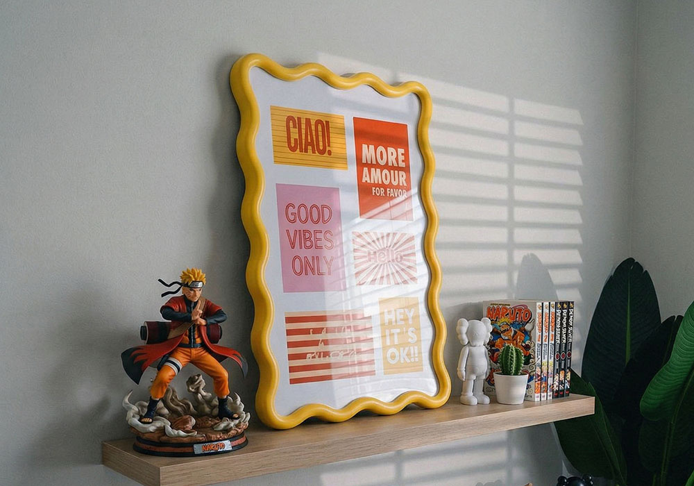 Marco para conjunto de fotos SOLE amarillo ambiente