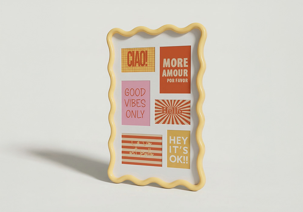 Marco para conjunto de fotos SOLE amarillo lado