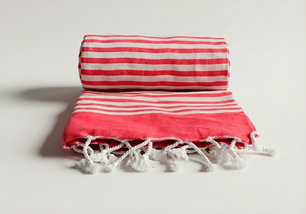 Toalla Hammam CABANA rosa detalle