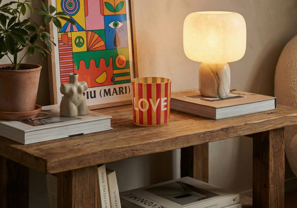 Portavelas rayas WALLY Love Ambiente