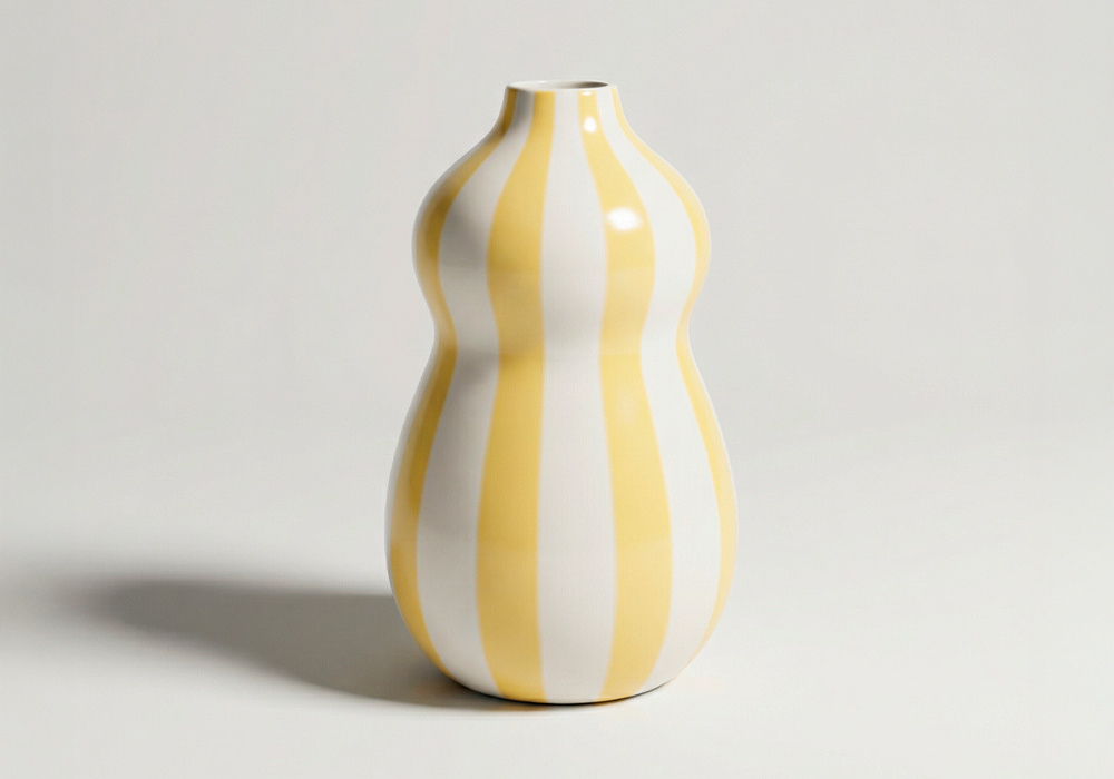 Jarrón rayas TROPEZ amarillo