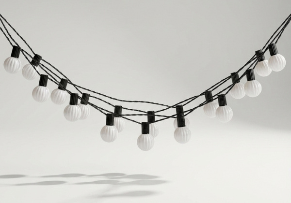 Guirnalda 20 bombillas led blancas para jardín FEST lateral