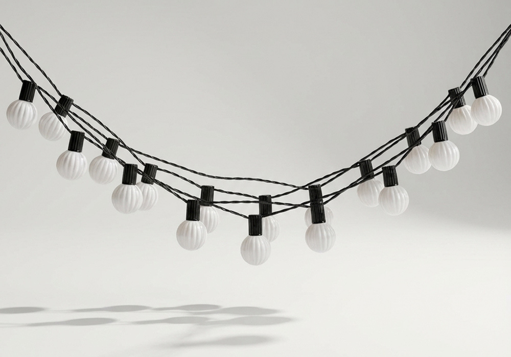 Guirnalda 20 bombillas led blancas para jardín FEST lateral