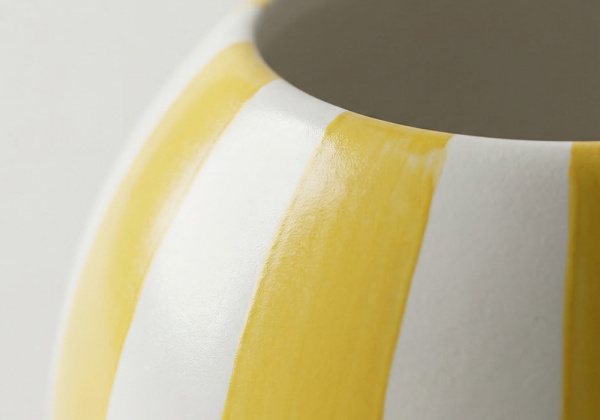 Portavelas dolomita LEMON Amarillo/Blanco Detalle