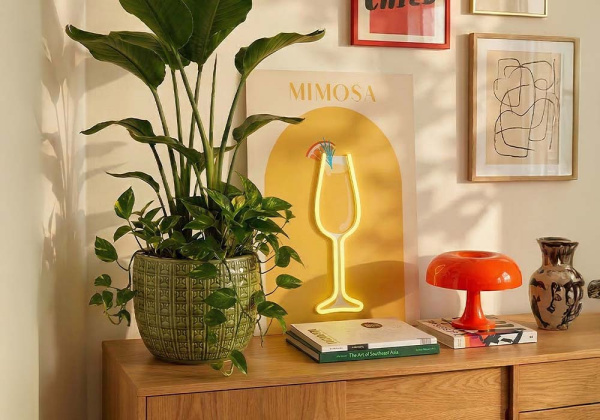 Cuadro decorativo con neón ICONIC Mimosa Ambiente