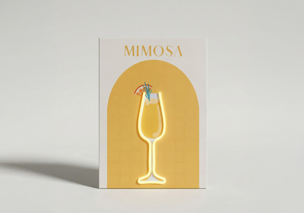 Cuadro decorativo con neón ICONIC Mimosa Frente