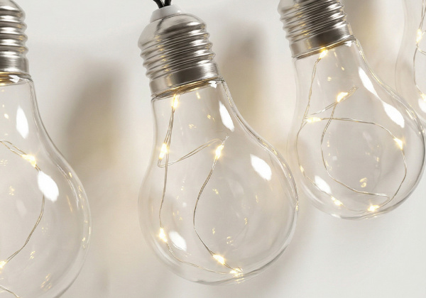 Guirnalda solar 10 bombillas para jardín TINI detalle