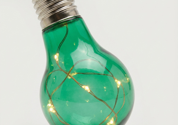 Guirnalda solar 10 bombillas color para jardín OLEA verde detalle