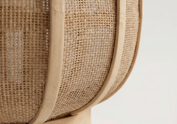 Farol de ratán con asa TOPAZ detalle