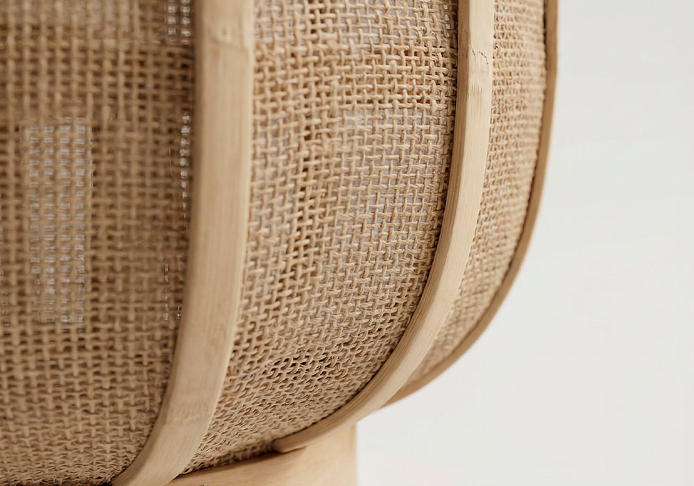 Farol de ratán con asa TOPAZ detalle