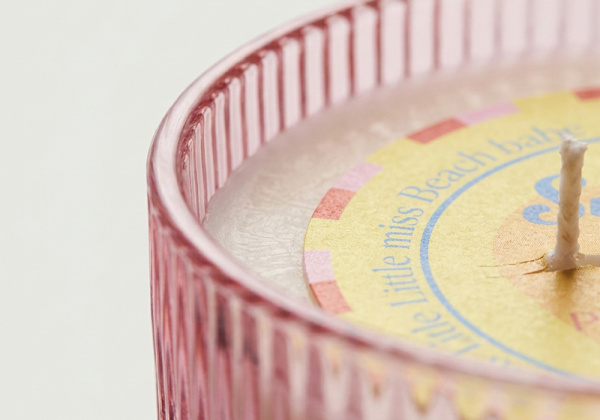 Vela en copa de cocktail AQUA Rosa Detalle