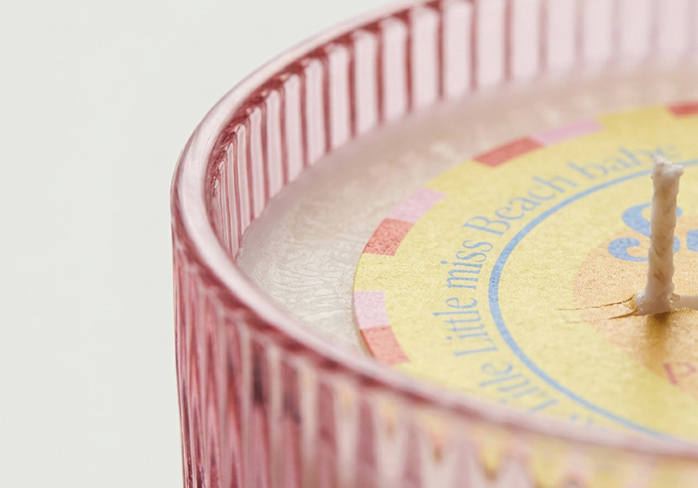 Vela en copa de cocktail AQUA Rosa Detalle