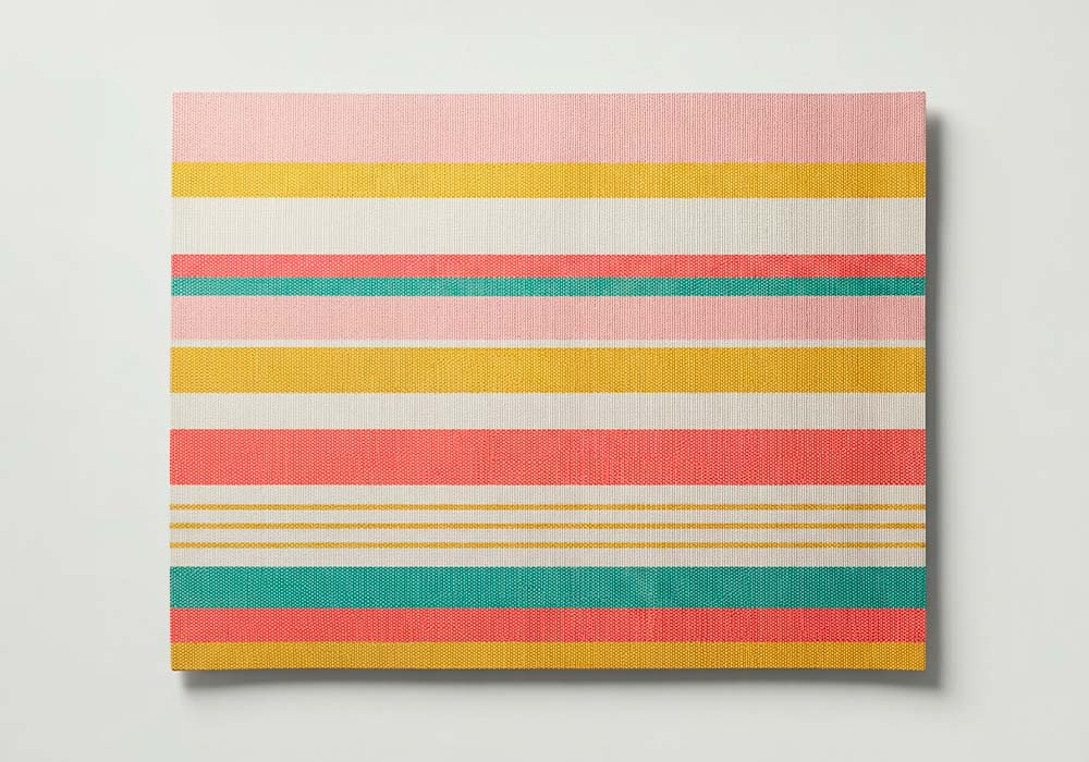 Mantel individual a rayas EDEN Rosa/Amarillo/Verde Frente