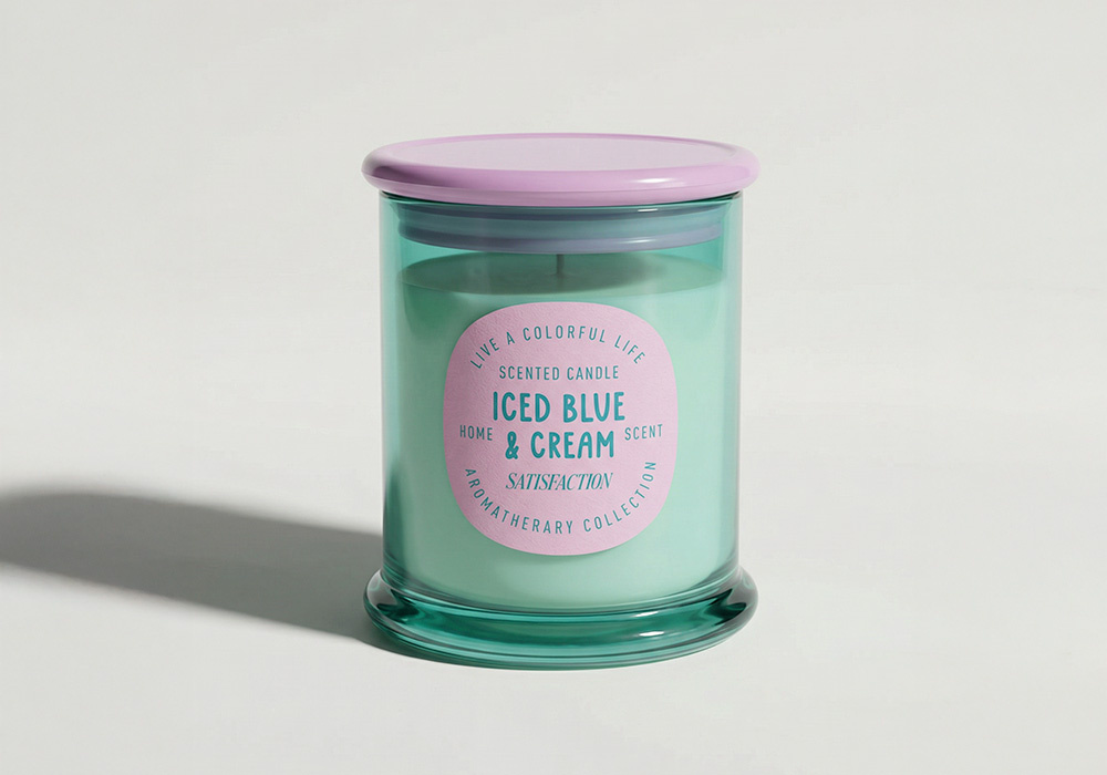 Vela perfumada vidrio SUN Verde Frente