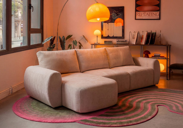 Sofá chaise longue de 3 lugares BALU