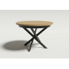 Mesa comedor redonda extensible CIRCLE frontal pata negra