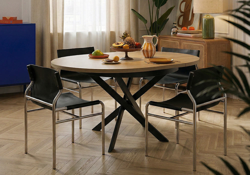 Mesa comedor redonda extensible CIRCLE ambiente ext