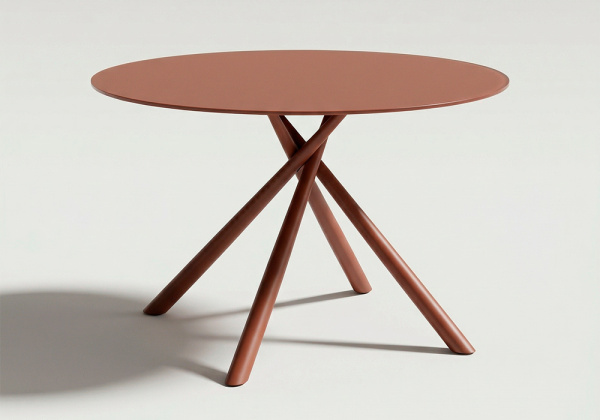 Mesa comedor metal y cristal LEXI Terracota principal