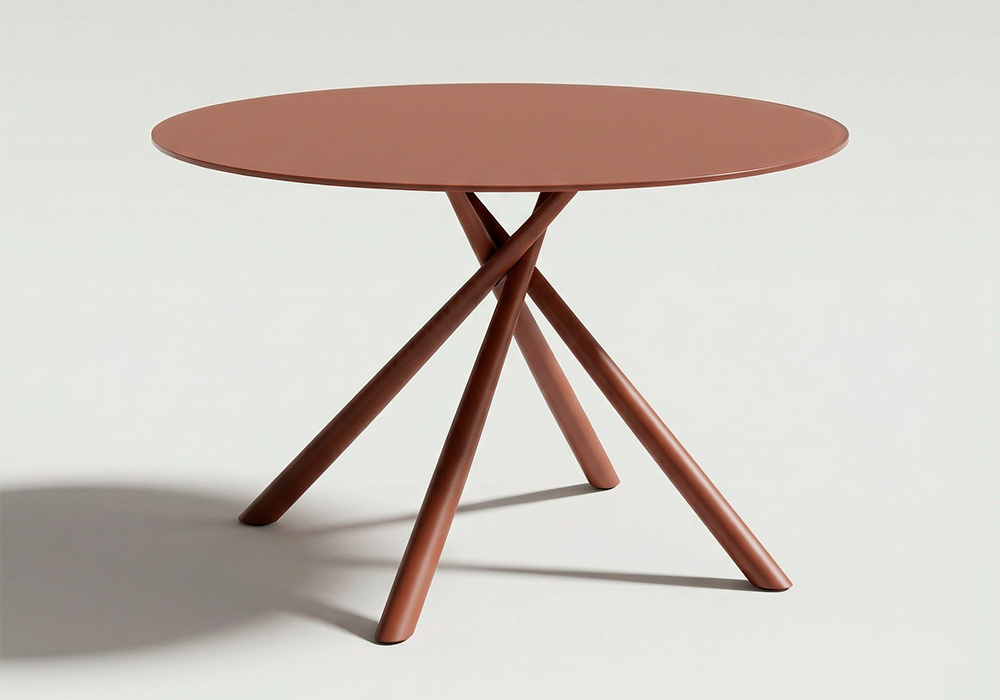 Mesa comedor metal y cristal LEXI Terracota principal