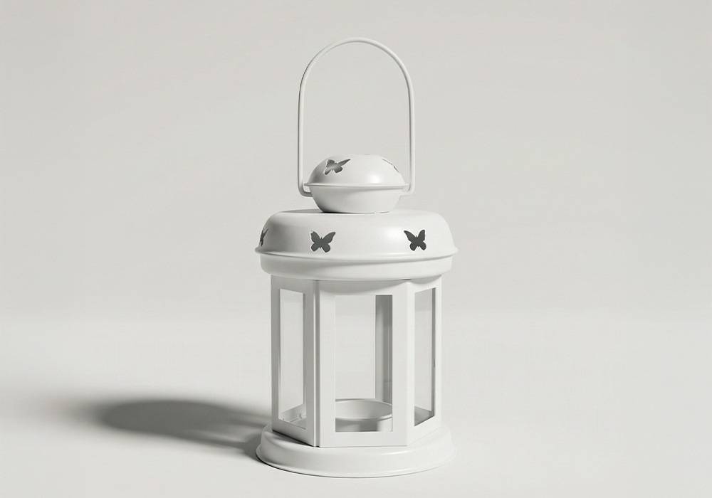 Farol decorativo LINEN-blanco principal