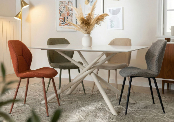 Mesa comedor metal y cristal ELVA-decorada