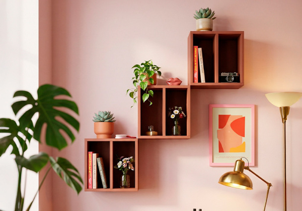 Estantería interior 2 huecos KUBO-decorada 1