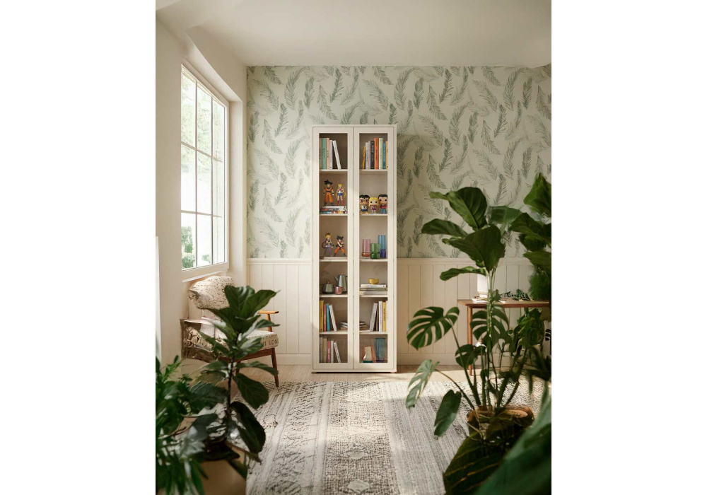 Vitrina 2 puertas cristal KUBO-decorada 1 Vitrina 2 puertas cristal KUBO-decorada 1