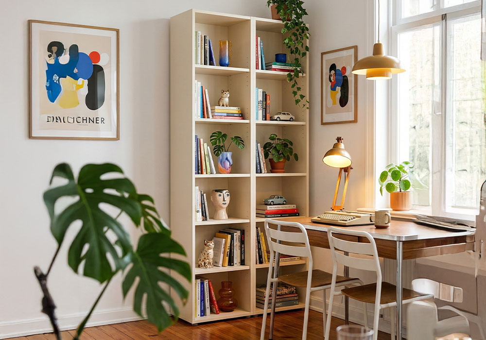 Estantería con trasera y baldas KUBO