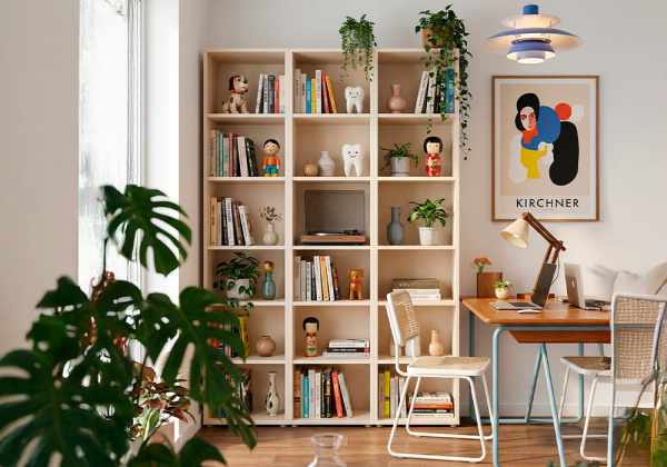 Estantería con trasera y baldas KUBO