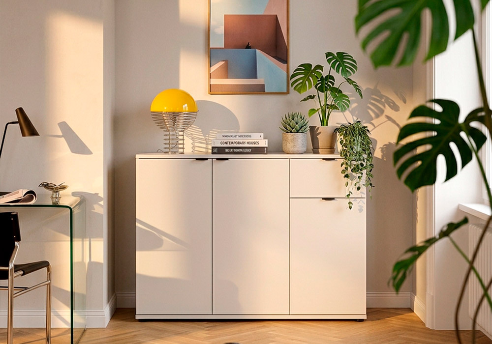 Aparador 3 puertas 1 cajón KUBO-decorada3