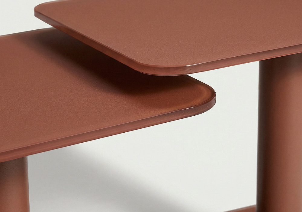 MESA centro dúo giratoria TANDEM-detalle taupe