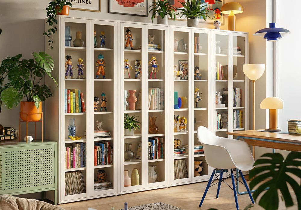 Vitrina 2 puertas cristal KUBO-decorada 3