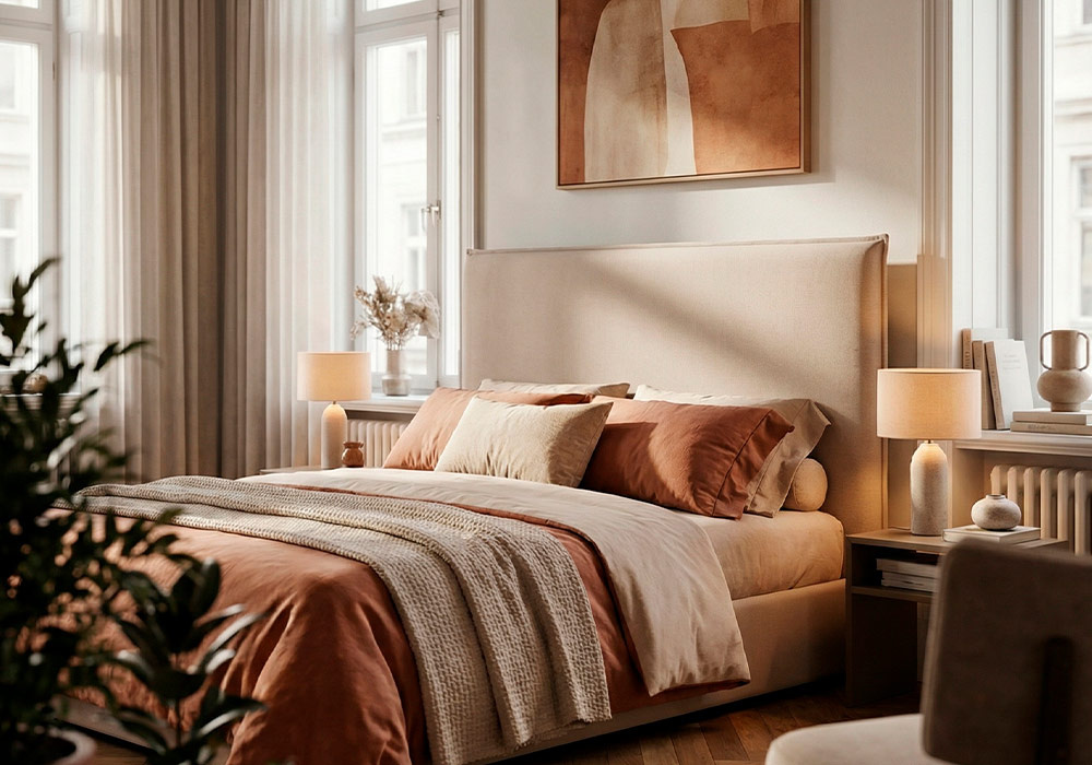 Cabecero tapizado SALAMANDER-decorada beige