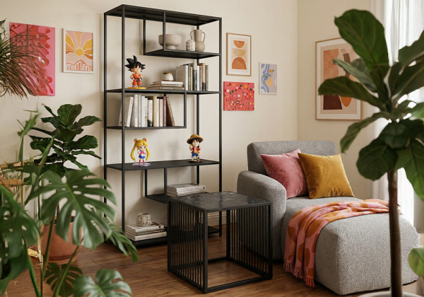 Mesa auxiliar cuadrada AKSEL-decorada 2