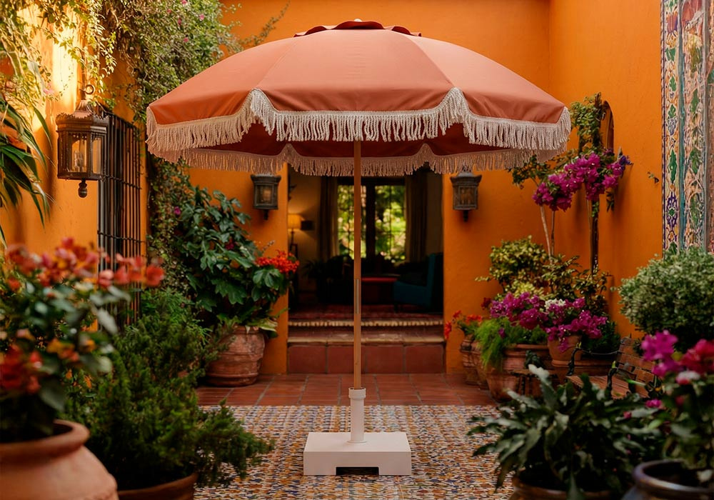 Sombrilla de jardín con flecos ALISIO Ambiente