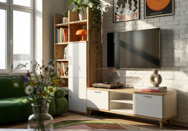 Mesa TV con patas PUGLIA-frente Mesa TV con patas PUGLIA-frente