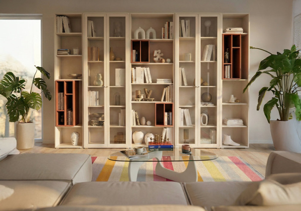 Vitrina 2 puertas cristal KUBO convinacion ambiental