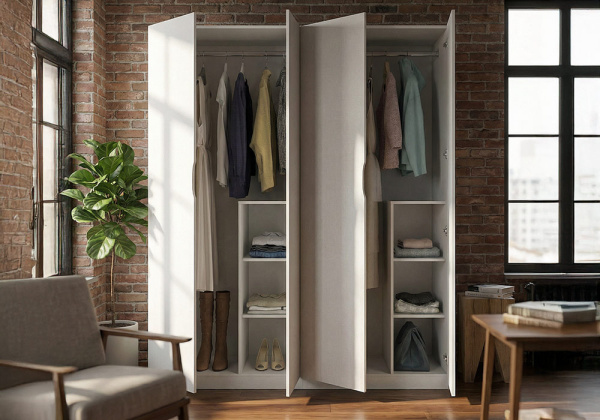 Armario 2 puertas batientes MORFEO ambiente doble abiertos