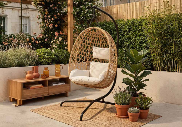Sillón colgante para exterior ISLA Ratán Ambiente