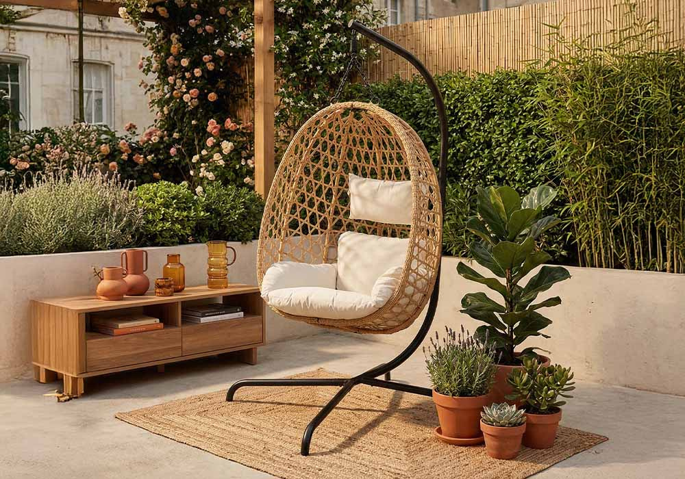 Sillón colgante para exterior ISLA Ratán Ambiente