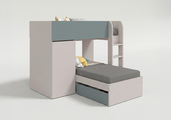 Cama tren doble PUZZLE-ladeado