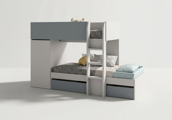 Cama tren doble PUZZLE-costado
