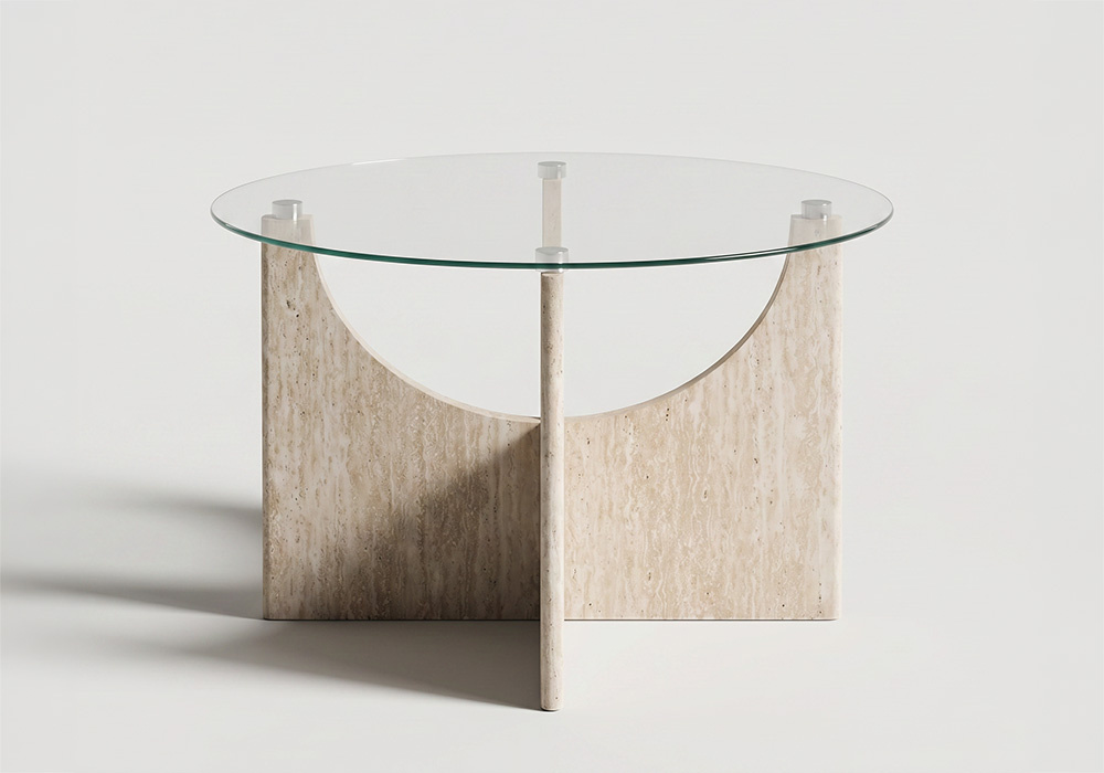 Mesa centro tapa cristal LANDER-frente