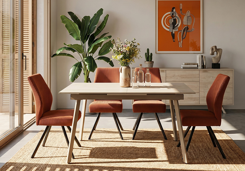 Mesa comedor extensible AXIS-ambiente costado