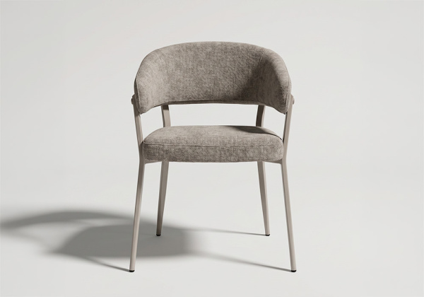 Silla comedor respaldo curvo EMI- taupe frente