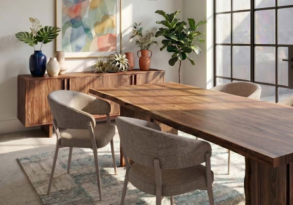 Silla comedor respaldo curvo EMI- taupe ambiente