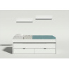 Cama doble con 2 cajones + 2 estantes pared MORFEO-frontal Cama doble con 2 cajones + 2 estantes pared MORFEO-frontal